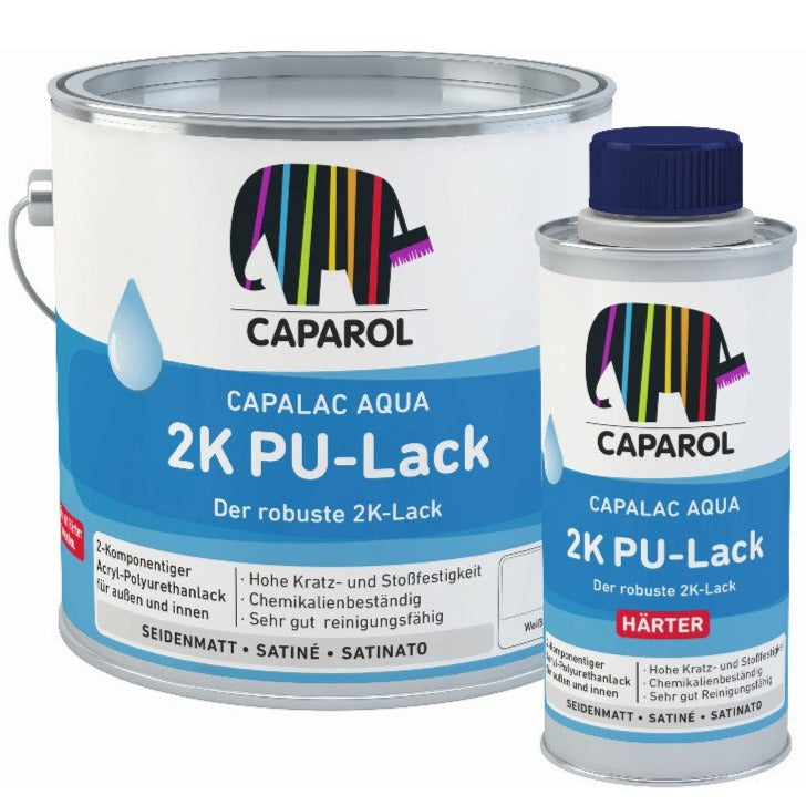 Caparol Aqua 2K PU-Satin (Woodwork/Metal/PVC) -purpose of use For chemically and mechanically resistant coatings, e.g. B. suitable in public buildings such as kindergartens, schools, hospitals, restaurants, warehouses and production facilities. Can be used outdoors and indoors. paintshack