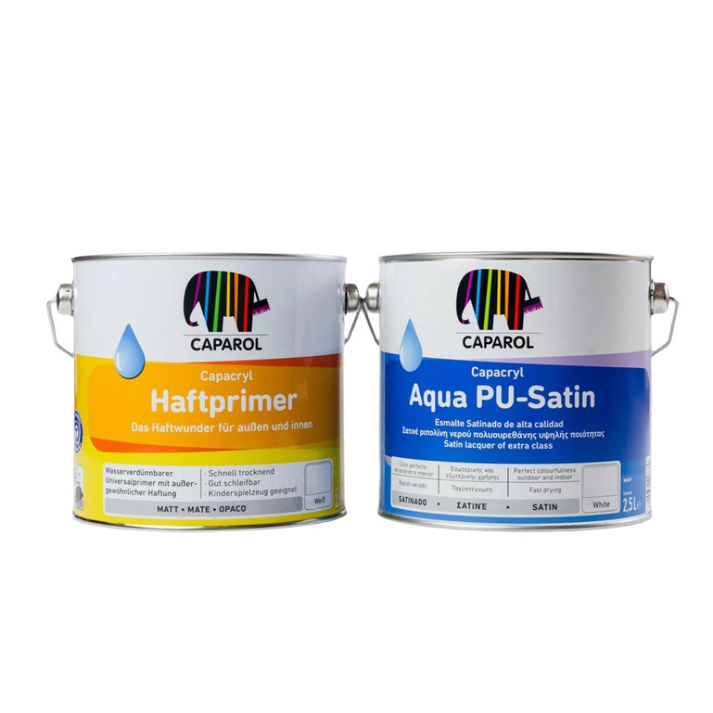 Caparol PU-Satin and Caparol Haftprimer Undercoat White