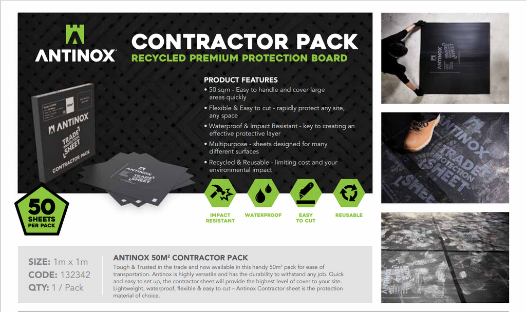 Antinox/Correx Contractor Pack Recycled Premium Protection Board plastic sheets paintshack.co.uk