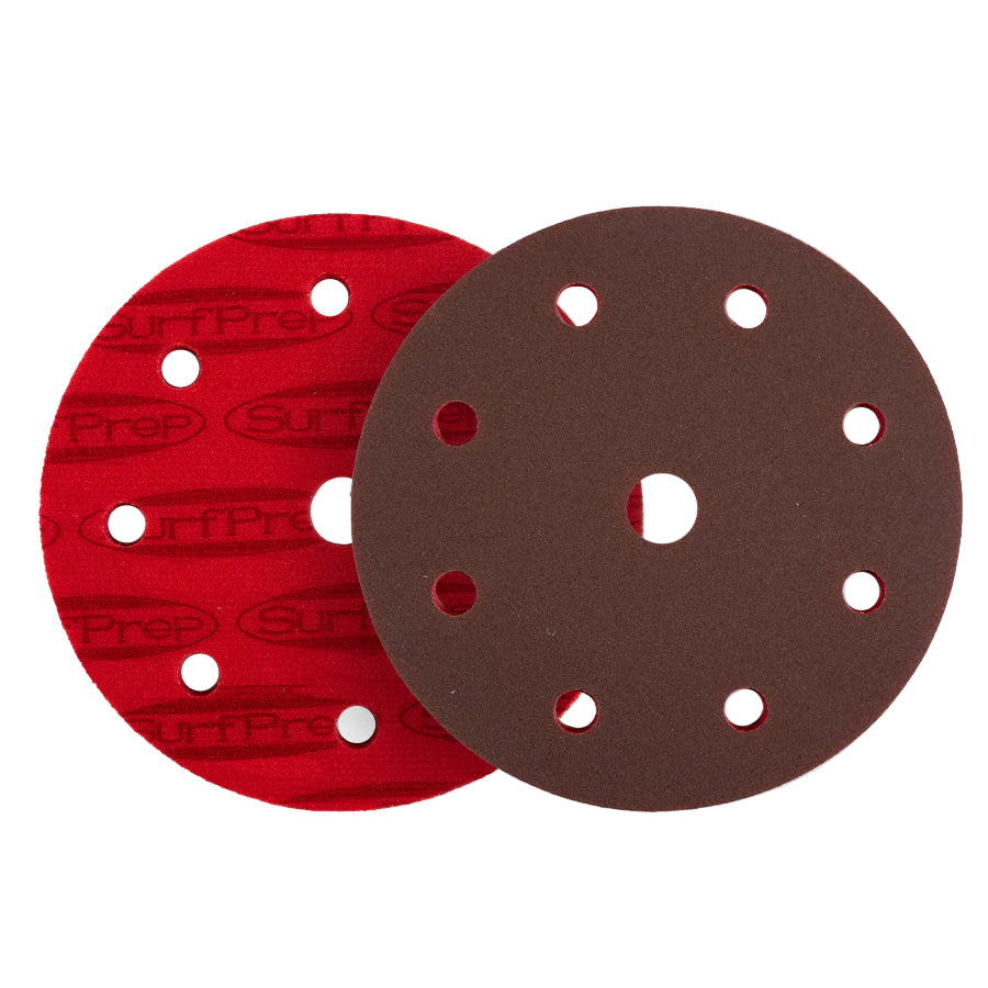 Two sanding discs, one red and one brown, with 'ProFoam' branding on a white background.