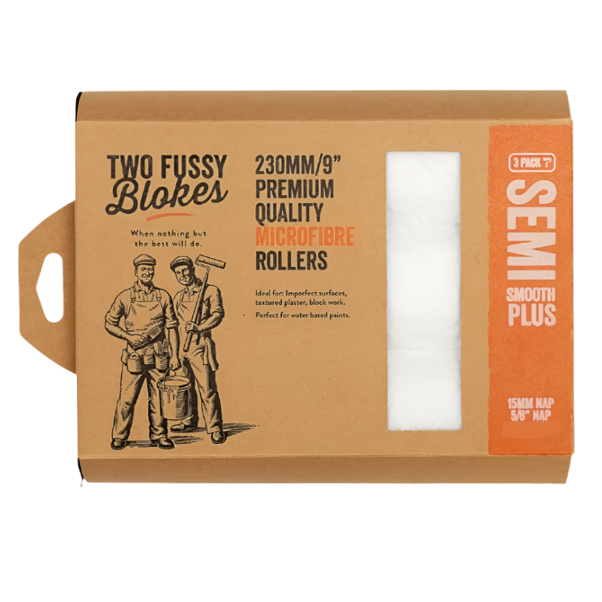 Two Fussy Blokes Roller Sleeve Semi Smooth Plus 15mm 9" 3PK