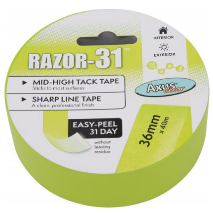 Axus Razor 31 Clean Edge Masking Tape 36mm x 40m paintshack.co.uk