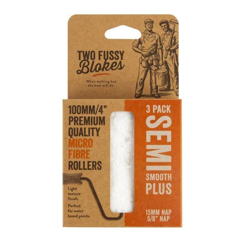 Two Fussy Blokes 15mm Mini rollers sleeves 4" inch extra long pile Paintshack.co.uk